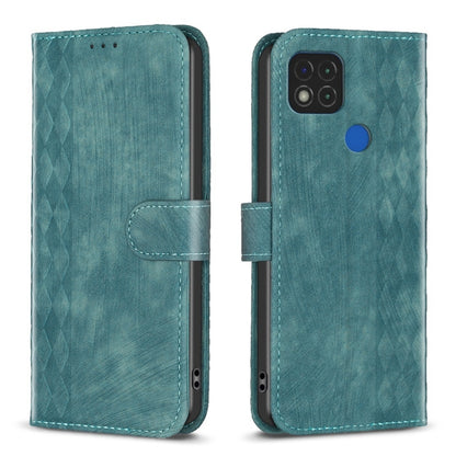 Plaid Embossed Leather Phone Case, For Xiaomi Redmi 9C, For Xiaomi Redmi Note 9, For Xiaomi Redmi Note 9 Pro