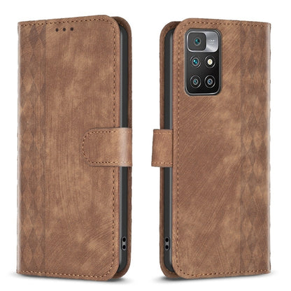 Plaid Embossed Leather Phone Case, For Xiaomi Redmi 10 5G / Note 11E, For Xiaomi Redmi 10C, For Xiaomi Redmi Note 11, For Xiaomi Redmi 10 2022