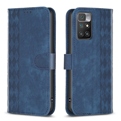 Plaid Embossed Leather Phone Case, For Xiaomi Redmi 10 5G / Note 11E, For Xiaomi Redmi 10C, For Xiaomi Redmi Note 11, For Xiaomi Redmi 10 2022