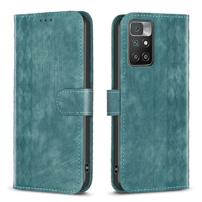 Plaid Embossed Leather Phone Case, For Xiaomi Redmi 10 5G / Note 11E, For Xiaomi Redmi 10C, For Xiaomi Redmi Note 11, For Xiaomi Redmi 10 2022