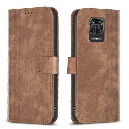 Plaid Embossed Leather Phone Case, For Xiaomi Redmi 9C, For Xiaomi Redmi Note 9, For Xiaomi Redmi Note 9 Pro