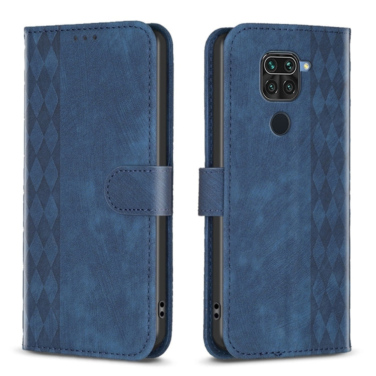 Plaid Embossed Leather Phone Case, For Xiaomi Redmi 9C, For Xiaomi Redmi Note 9, For Xiaomi Redmi Note 9 Pro