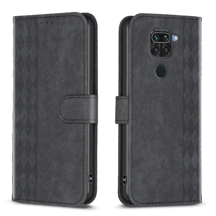Plaid Embossed Leather Phone Case, For Xiaomi Redmi 9C, For Xiaomi Redmi Note 9, For Xiaomi Redmi Note 9 Pro