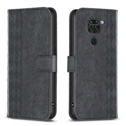Plaid Embossed Leather Phone Case, For Xiaomi Redmi 9C, For Xiaomi Redmi Note 9, For Xiaomi Redmi Note 9 Pro