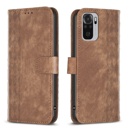 Plaid Embossed Leather Phone Case, For Xiaomi Poco M3 Pro, For Xiaomi 11 Lite, For Xiaomi Redmi Note 10 4G, For Xiaomi Redmi Note 10 Pro