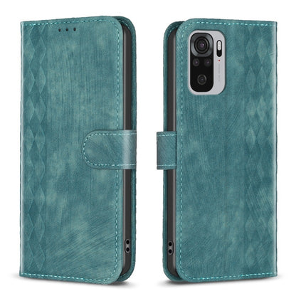 Plaid Embossed Leather Phone Case, For Xiaomi Poco M3 Pro, For Xiaomi 11 Lite, For Xiaomi Redmi Note 10 4G, For Xiaomi Redmi Note 10 Pro