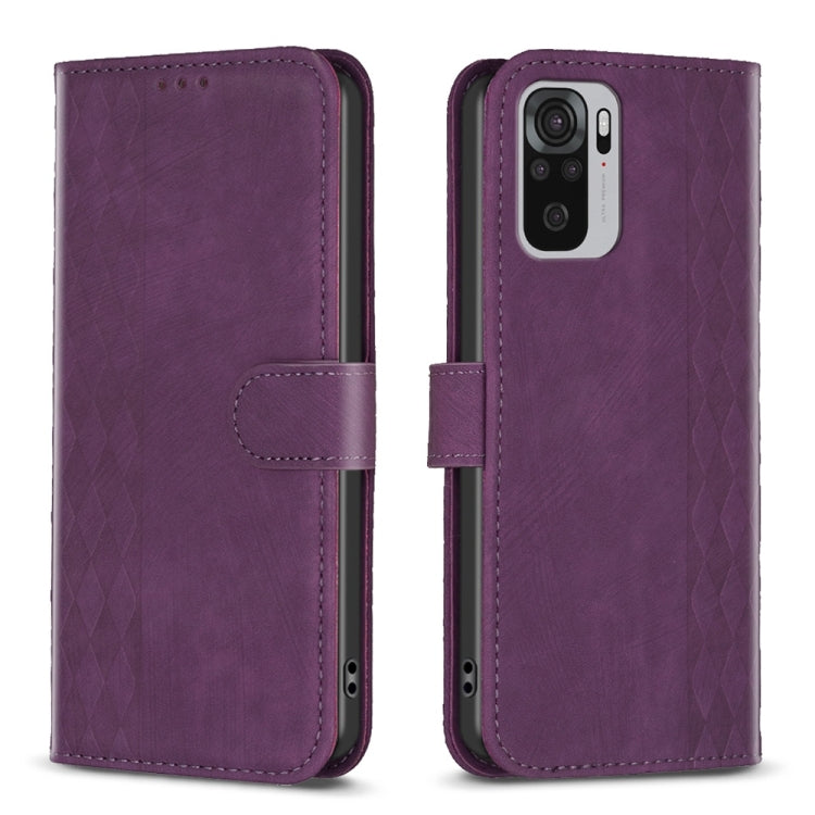 Plaid Embossed Leather Phone Case, For Xiaomi Poco M3 Pro, For Xiaomi 11 Lite, For Xiaomi Redmi Note 10 4G, For Xiaomi Redmi Note 10 Pro