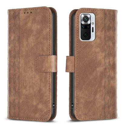 Plaid Embossed Leather Phone Case, For Xiaomi Poco M3 Pro, For Xiaomi 11 Lite, For Xiaomi Redmi Note 10 4G, For Xiaomi Redmi Note 10 Pro