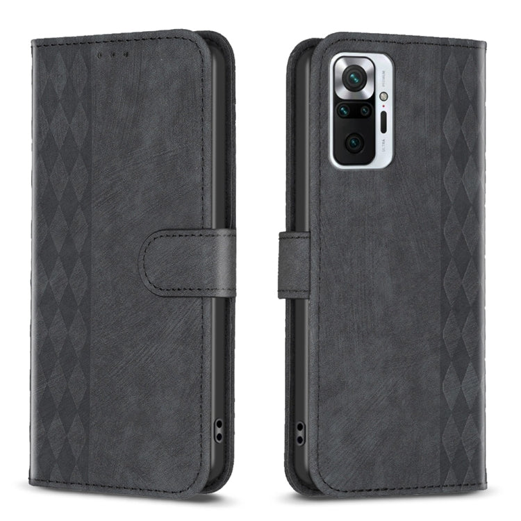 Plaid Embossed Leather Phone Case, For Xiaomi Poco M3 Pro, For Xiaomi 11 Lite, For Xiaomi Redmi Note 10 4G, For Xiaomi Redmi Note 10 Pro