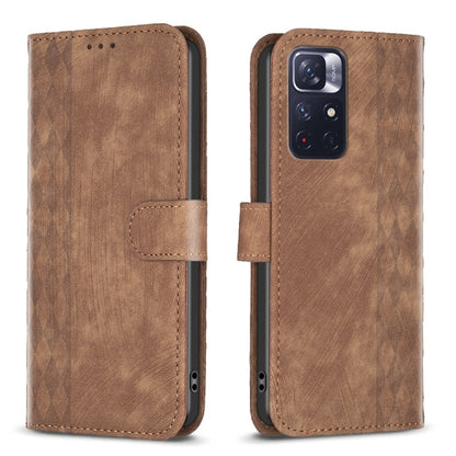 Plaid Embossed Leather Phone Case, For Xiaomi Redmi 10 5G / Note 11E, For Xiaomi Redmi 10C, For Xiaomi Redmi Note 11, For Xiaomi Redmi 10 2022
