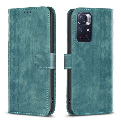 Plaid Embossed Leather Phone Case, For Xiaomi Redmi 10 5G / Note 11E, For Xiaomi Redmi 10C, For Xiaomi Redmi Note 11, For Xiaomi Redmi 10 2022