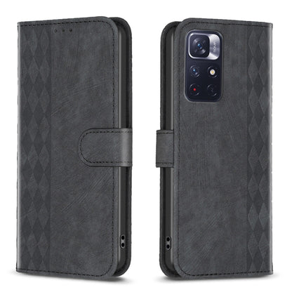 Plaid Embossed Leather Phone Case, For Xiaomi Redmi 10 5G / Note 11E, For Xiaomi Redmi 10C, For Xiaomi Redmi Note 11, For Xiaomi Redmi 10 2022