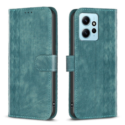 Plaid Embossed Leather Phone Case, For Xiaomi Poco F5 5G / Redmi Note 12 Turbo, For Xiaomi Redmi Note 12S 4G / Note 11, For Xiaomi Redmi Note 12 4G Global, For Xiaomi Civi 3 5G