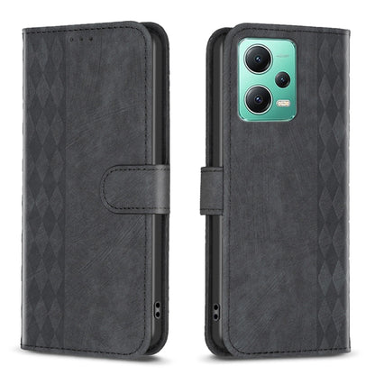 Plaid Embossed Leather Phone Case, For Xiaomi Redmi A1 / A1+, For Xiaomi Redmi Note 12 Pro+ Global, For Xiaomi Redmi Note 12 Pro Global, For Xiaomi Redmi Note 12 5G Global