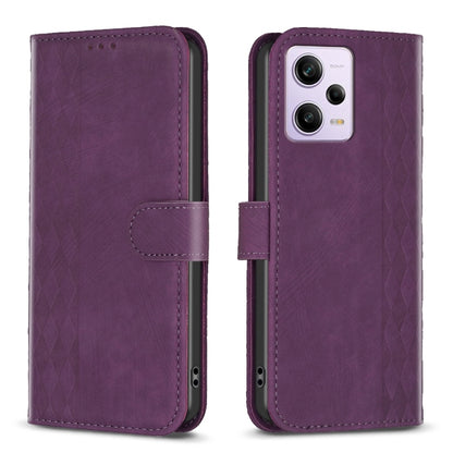 Plaid Embossed Leather Phone Case, For Xiaomi Redmi A1 / A1+, For Xiaomi Redmi Note 12 Pro+ Global, For Xiaomi Redmi Note 12 Pro Global, For Xiaomi Redmi Note 12 5G Global