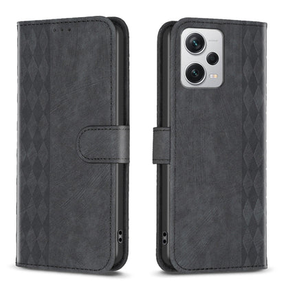Plaid Embossed Leather Phone Case, For Xiaomi Redmi A1 / A1+, For Xiaomi Redmi Note 12 Pro+ Global, For Xiaomi Redmi Note 12 Pro Global, For Xiaomi Redmi Note 12 5G Global