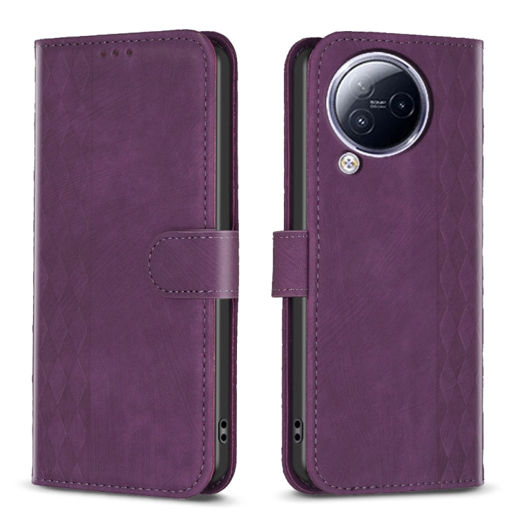 Plaid Embossed Leather Phone Case, For Xiaomi Poco F5 5G / Redmi Note 12 Turbo, For Xiaomi Redmi Note 12S 4G / Note 11, For Xiaomi Redmi Note 12 4G Global, For Xiaomi Civi 3 5G