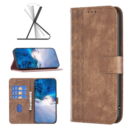Plaid Embossed Leather Phone Case, For Xiaomi Redmi 13C, For Xiaomi Redmi Note 13 Pro+ 5G, For Xiaomi Redmi Note 13 Pro 5G, For Xiaomi Redmi 12 4G