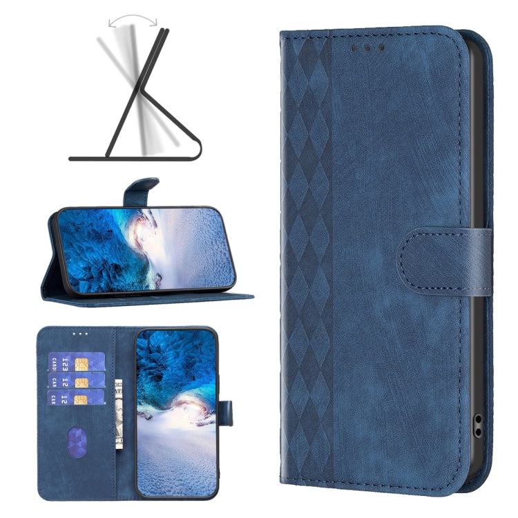 Plaid Embossed Leather Phone Case, For Xiaomi Redmi 13C, For Xiaomi Redmi Note 13 Pro+ 5G, For Xiaomi Redmi Note 13 Pro 5G, For Xiaomi Redmi 12 4G