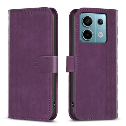 Plaid Embossed Leather Phone Case, For Xiaomi Redmi 13C, For Xiaomi Redmi Note 13 Pro+ 5G, For Xiaomi Redmi Note 13 Pro 5G, For Xiaomi Redmi 12 4G
