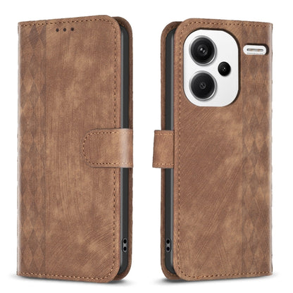 Plaid Embossed Leather Phone Case, For Xiaomi Redmi 13C, For Xiaomi Redmi Note 13 Pro+ 5G, For Xiaomi Redmi Note 13 Pro 5G, For Xiaomi Redmi 12 4G