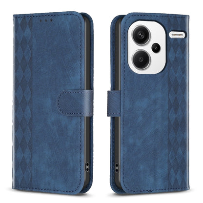 Plaid Embossed Leather Phone Case, For Xiaomi Redmi 13C, For Xiaomi Redmi Note 13 Pro+ 5G, For Xiaomi Redmi Note 13 Pro 5G, For Xiaomi Redmi 12 4G