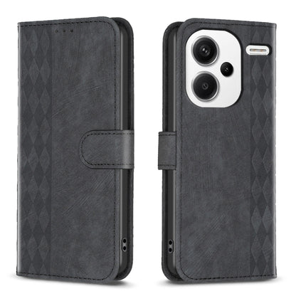 Plaid Embossed Leather Phone Case, For Xiaomi Redmi 13C, For Xiaomi Redmi Note 13 Pro+ 5G, For Xiaomi Redmi Note 13 Pro 5G, For Xiaomi Redmi 12 4G