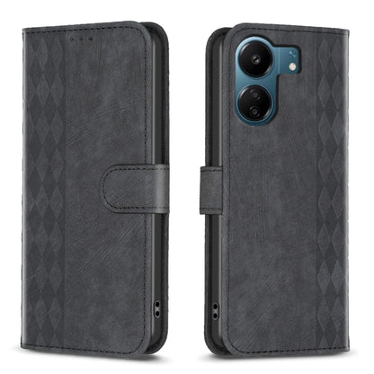 Plaid Embossed Leather Phone Case, For Xiaomi Redmi 13C, For Xiaomi Redmi Note 13 Pro+ 5G, For Xiaomi Redmi Note 13 Pro 5G, For Xiaomi Redmi 12 4G