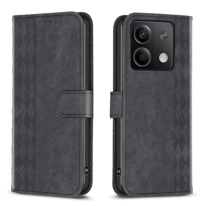 Plaid Embossed Leather Phone Case, For Xiaomi Redmi Note 13 Pro 4G Global, For Xiaomi Poco M6 Pro 4G, For Xiaomi Redmi Note 13 4G Global, For Xiaomi Redmi Note 13