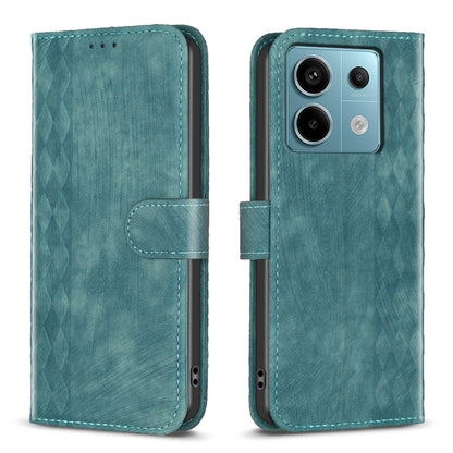 Plaid Embossed Leather Phone Case, For Xiaomi Redmi Note 13 Pro 4G Global, For Xiaomi Poco M6 Pro 4G, For Xiaomi Redmi Note 13 4G Global, For Xiaomi Redmi Note 13