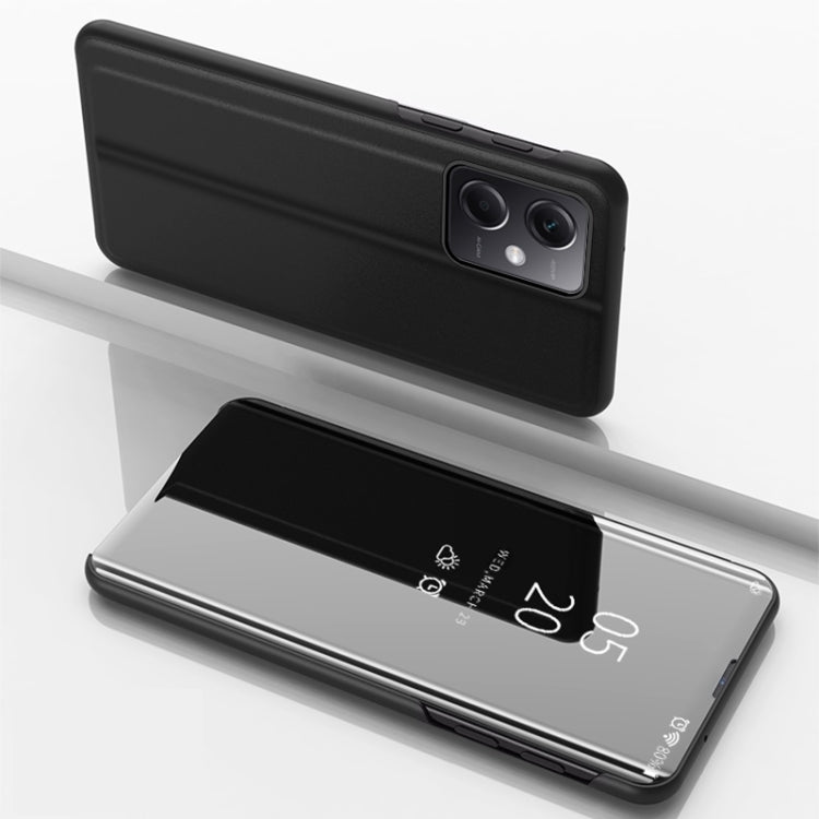 Plated Mirror Horizontal Flip Leather Phone Case with Holder, For Redmi Note 12 4G Global