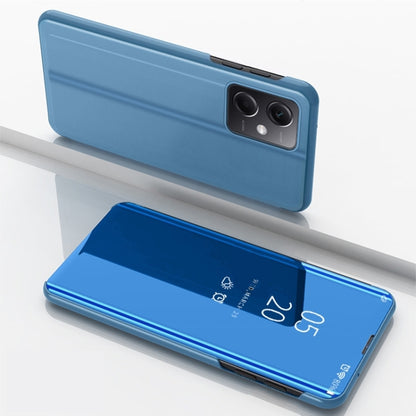 Plated Mirror Horizontal Flip Leather Phone Case with Holder, For Redmi Note 12 4G Global