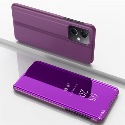 Plated Mirror Horizontal Flip Leather Phone Case with Holder, For Redmi Note 12 4G Global