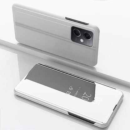 Plated Mirror Horizontal Flip Leather Phone Case with Holder, For Redmi Note 12 4G Global