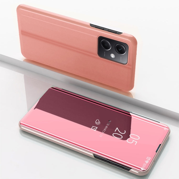 Plated Mirror Horizontal Flip Leather Phone Case with Holder, For Redmi Note 12 4G Global