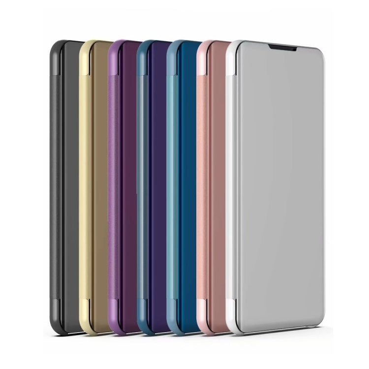 Plated Mirror Horizontal Flip Leather Phone Case with Holder, For Redmi Note 12 4G Global