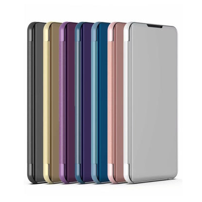 Plated Mirror Horizontal Flip Leather Phone Case with Holder, For Redmi Note 12 4G Global