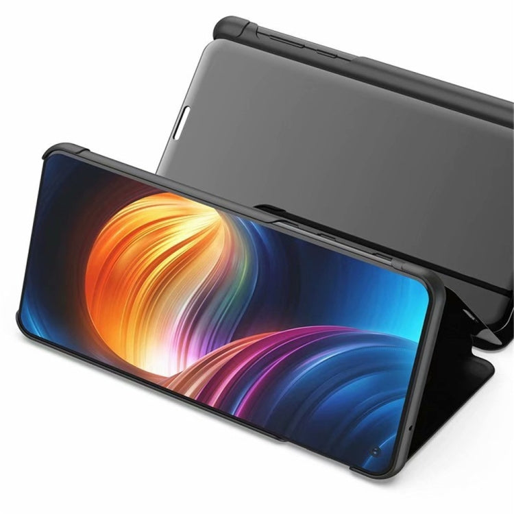 Plated Mirror Horizontal Flip Leather Phone Case with Holder, For Redmi Note 12 4G Global