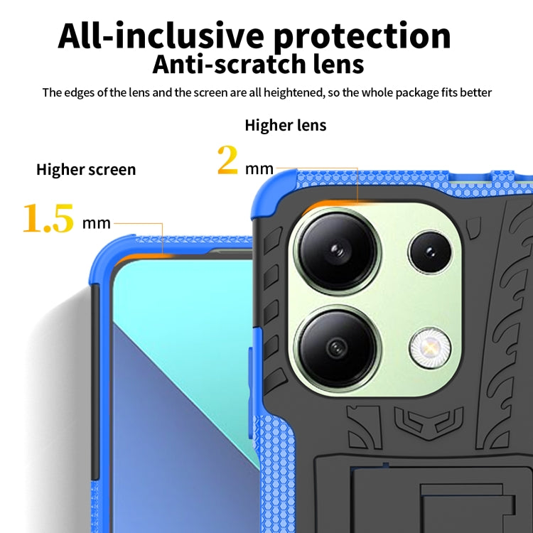 Tire Texture TPU + PC Phone Case with Holder, For Xiaomi Redmi A3 4G, For Xiaomi Redmi Note 13 4G, For Xiaomi Poco C65, For Xiaomi Redmi Note 13 5G Global, For Xiaomi Redmi 13C 4G, For Xiaomi Redmi Note 13 Pro+ 5G, For Xiaomi Redmi Note 13 Pro 5G Globa...