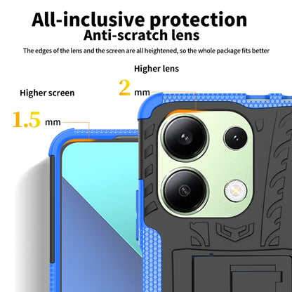 Tire Texture TPU + PC Phone Case with Holder, For Xiaomi Redmi A3 4G, For Xiaomi Redmi Note 13 4G, For Xiaomi Poco C65, For Xiaomi Redmi Note 13 5G Global, For Xiaomi Redmi 13C 4G, For Xiaomi Redmi Note 13 Pro+ 5G, For Xiaomi Redmi Note 13 Pro 5G Globa...