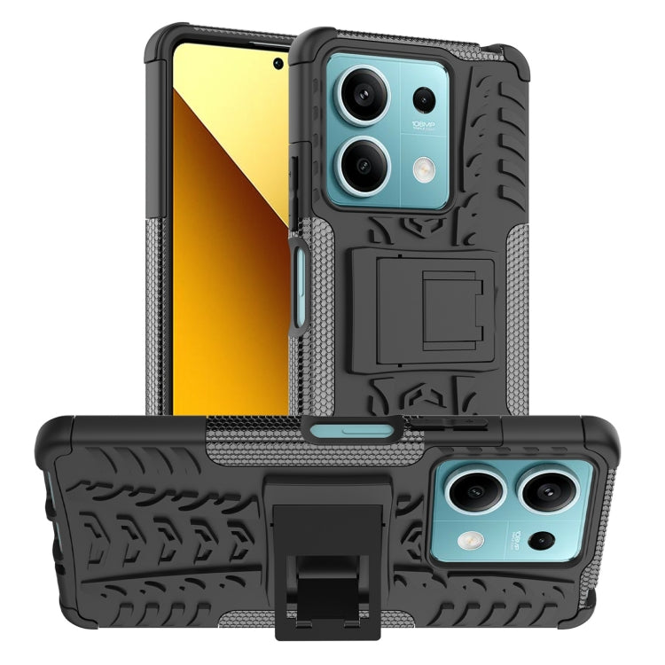 Tire Texture TPU + PC Phone Case with Holder, For Xiaomi Redmi A3 4G, For Xiaomi Redmi Note 13 4G, For Xiaomi Poco C65, For Xiaomi Redmi Note 13 5G Global, For Xiaomi Redmi 13C 4G, For Xiaomi Redmi Note 13 Pro+ 5G, For Xiaomi Redmi Note 13 Pro 5G Globa...