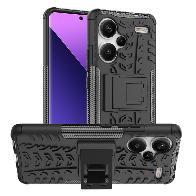 Tire Texture TPU + PC Phone Case with Holder, For Xiaomi Redmi A3 4G, For Xiaomi Redmi Note 13 4G, For Xiaomi Poco C65, For Xiaomi Redmi Note 13 5G Global, For Xiaomi Redmi 13C 4G, For Xiaomi Redmi Note 13 Pro+ 5G, For Xiaomi Redmi Note 13 Pro 5G Globa...