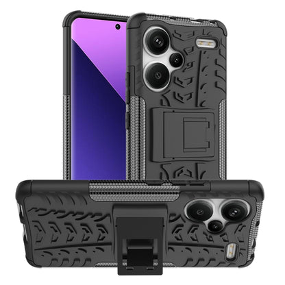 Tire Texture TPU + PC Phone Case with Holder, For Xiaomi Redmi A3 4G, For Xiaomi Redmi Note 13 4G, For Xiaomi Poco C65, For Xiaomi Redmi Note 13 5G Global, For Xiaomi Redmi 13C 4G, For Xiaomi Redmi Note 13 Pro+ 5G, For Xiaomi Redmi Note 13 Pro 5G Globa...