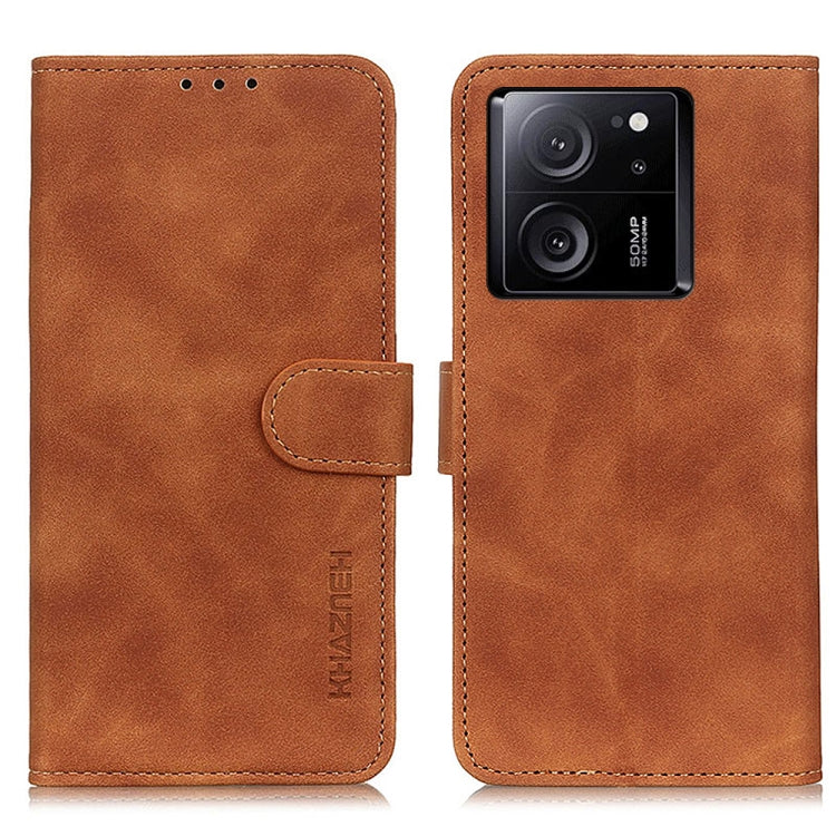 KHAZNEH Retro Texture Flip Leather Phone Case, For Xiaomi Redmi Note 13 5G Global, For Xiaomi Redmi Note 13 Pro+, For Xiaomi Redmi Note 13 Pro, For Xiaomi 13T 5G / Redmi K60 Ultra 5G, For Xiaomi Redmi 12 4G, For Xiaomi Poco F5 Pro/Redmi K60/K60 Pro