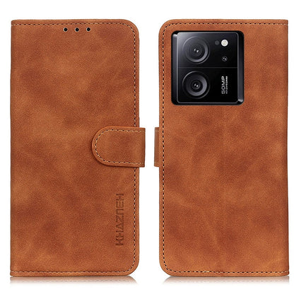 KHAZNEH Retro Texture Flip Leather Phone Case, For Xiaomi Redmi Note 13 5G Global, For Xiaomi Redmi Note 13 Pro+, For Xiaomi Redmi Note 13 Pro, For Xiaomi 13T 5G / Redmi K60 Ultra 5G, For Xiaomi Redmi 12 4G, For Xiaomi Poco F5 Pro/Redmi K60/K60 Pro