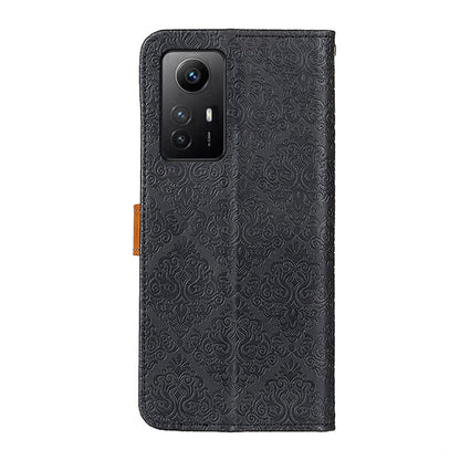 European Floral Embossed Leather Phone Case, For Xiaomi Redmi Note 12S 4G