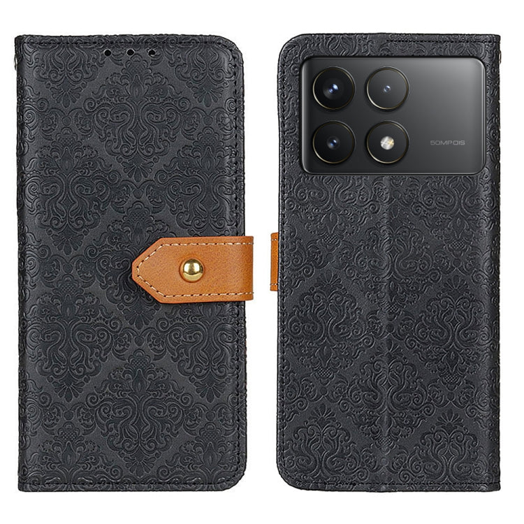 European Floral Embossed Leather Phone Case, For Xiaomi Poco F6 / Redmi Turbo 3, For Xiaomi Poco F6 Pro, For Xiaomi Redmi K70 5G / K70 Pro 5G, For Xiaomi Redmi Note 13 Pro 4G/Poco M6 Pro 4G, For Xiaomi Redmi A3, For Xiaomi Redmi 13C                    ...