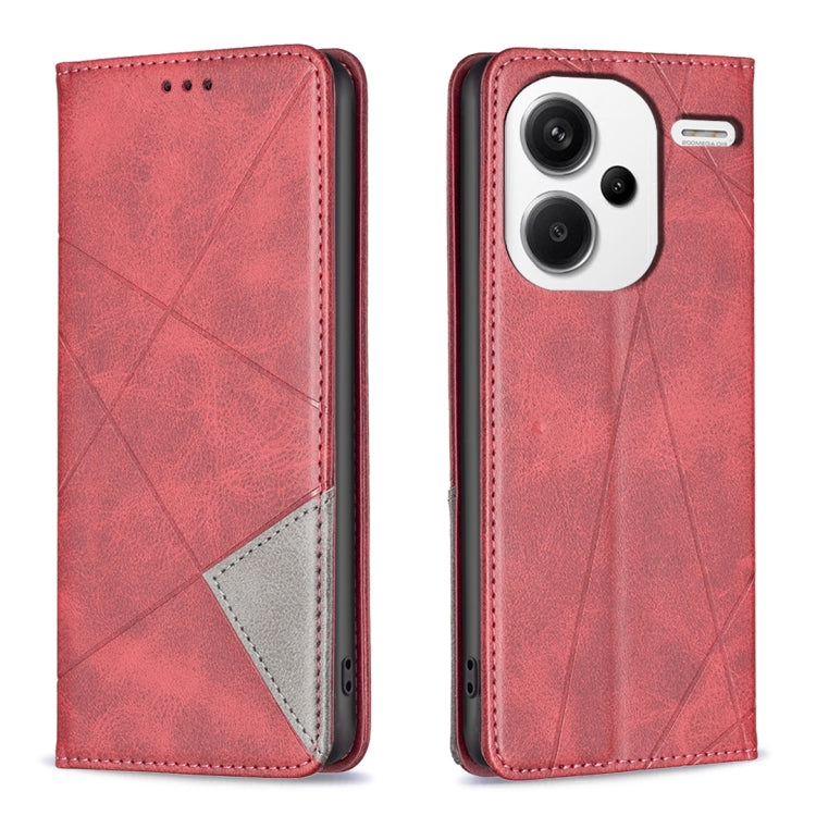 Rhombus Texture Magnetic Leather Phone Case, For Xiaomi Redmi Note 13 Pro+ 5G, For Xiaomi Redmi Note 13 Pro 5G, For Xiaomi 13T / 13T Pro / Redmi K60 Ultra, For Xiaomi Redmi K70 / K70 Pro