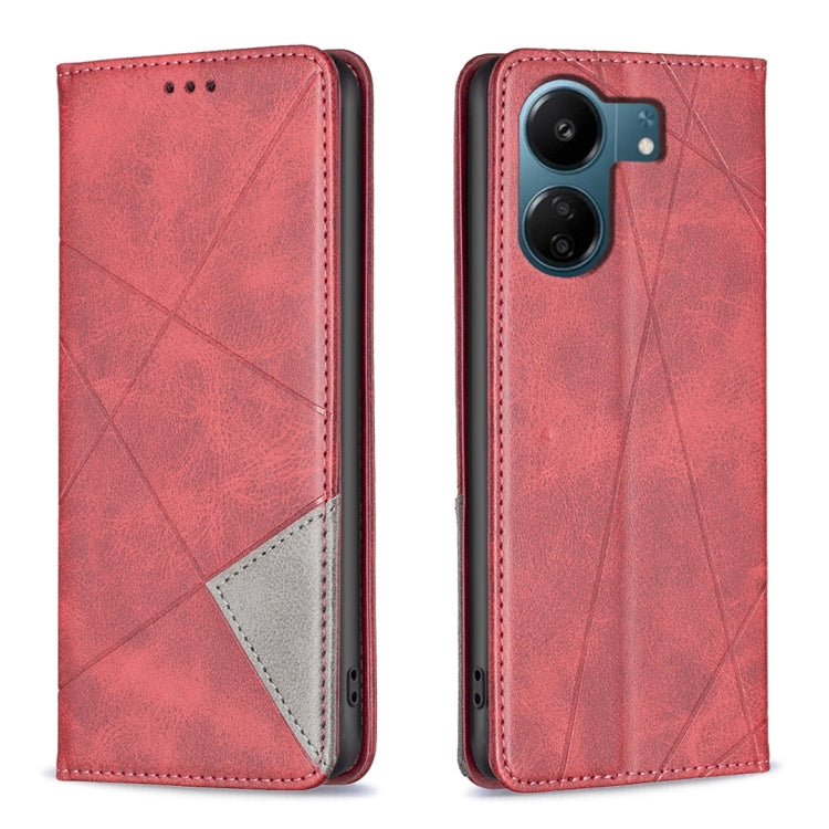 Rhombus Texture Magnetic Leather Phone Case, For Xiaomi Redmi Note 13 4G Global, For Xiaomi Redmi K70E, For Xiaomi Redmi Note 13, For Xiaomi Redmi 13C