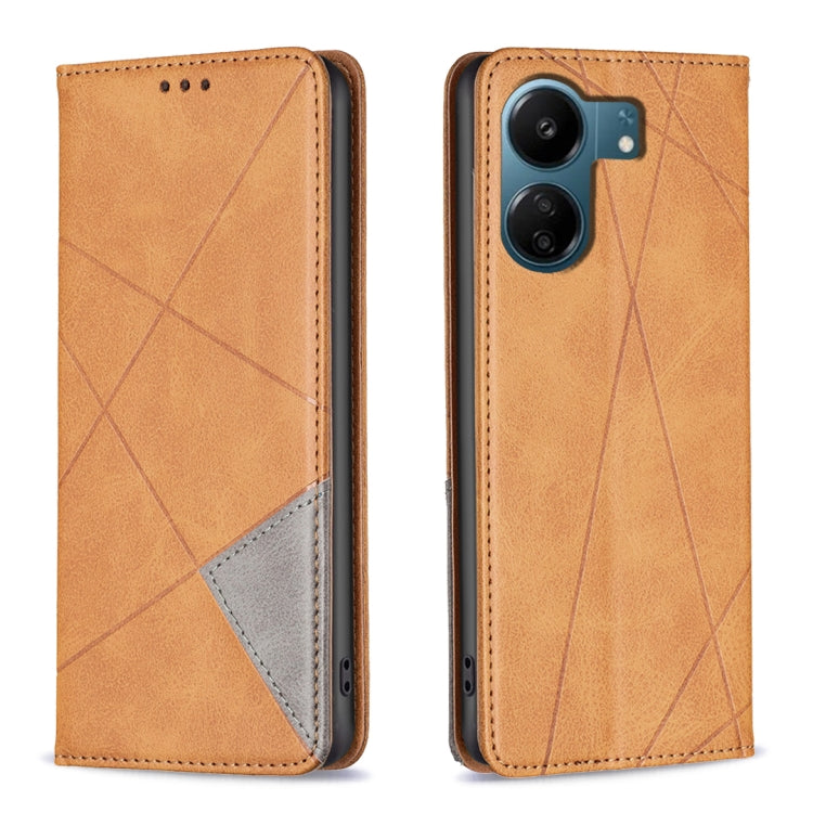 Rhombus Texture Magnetic Leather Phone Case, For Xiaomi Redmi Note 13 4G Global, For Xiaomi Redmi K70E, For Xiaomi Redmi Note 13, For Xiaomi Redmi 13C